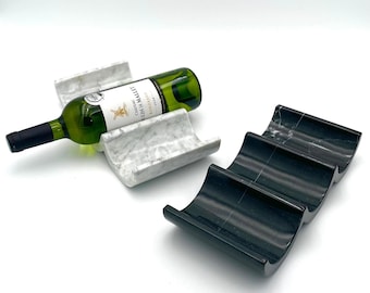 Handcrafted Marble Wine Bottle Holder – Elegant Curved Design