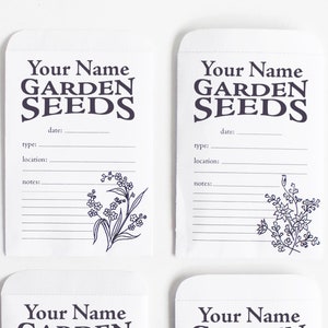Printable Custom Garden Seed Saver Packages. Easy to Download and Print PDF Seed Packets file. Pretty Florals to Colour. Seed Saving Packets image 8
