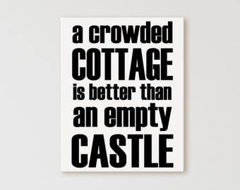 Ready to Hang Printed Sign. A Crowded Cottage. Canvas Wall Decor, Quote on Canvas, Summer Lifestyle, Cottage Decor, Summer Quote Room Decor