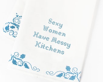 Printed Funny Kitchen Towels. Cotton Tea Towel, Dish Towels, Hand Towel, Farmhouse Towel, Kitchen Gift, Housewarming Gift, Hostess Gift