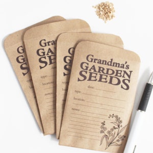 Printable Custom Garden Seed Saver Packages. Easy to Download and Print PDF Seed Packets file. Pretty Florals to Colour. Seed Saving Packets image 1