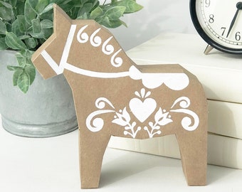 Scatola per dolcetti Dala Horse stampabile: artigianato svedese, file SVG (PDF)