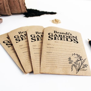 Printable Custom Garden Seed Saver Packages. Easy to Download and Print PDF Seed Packets file. Pretty Florals to Colour. Seed Saving Packets image 5