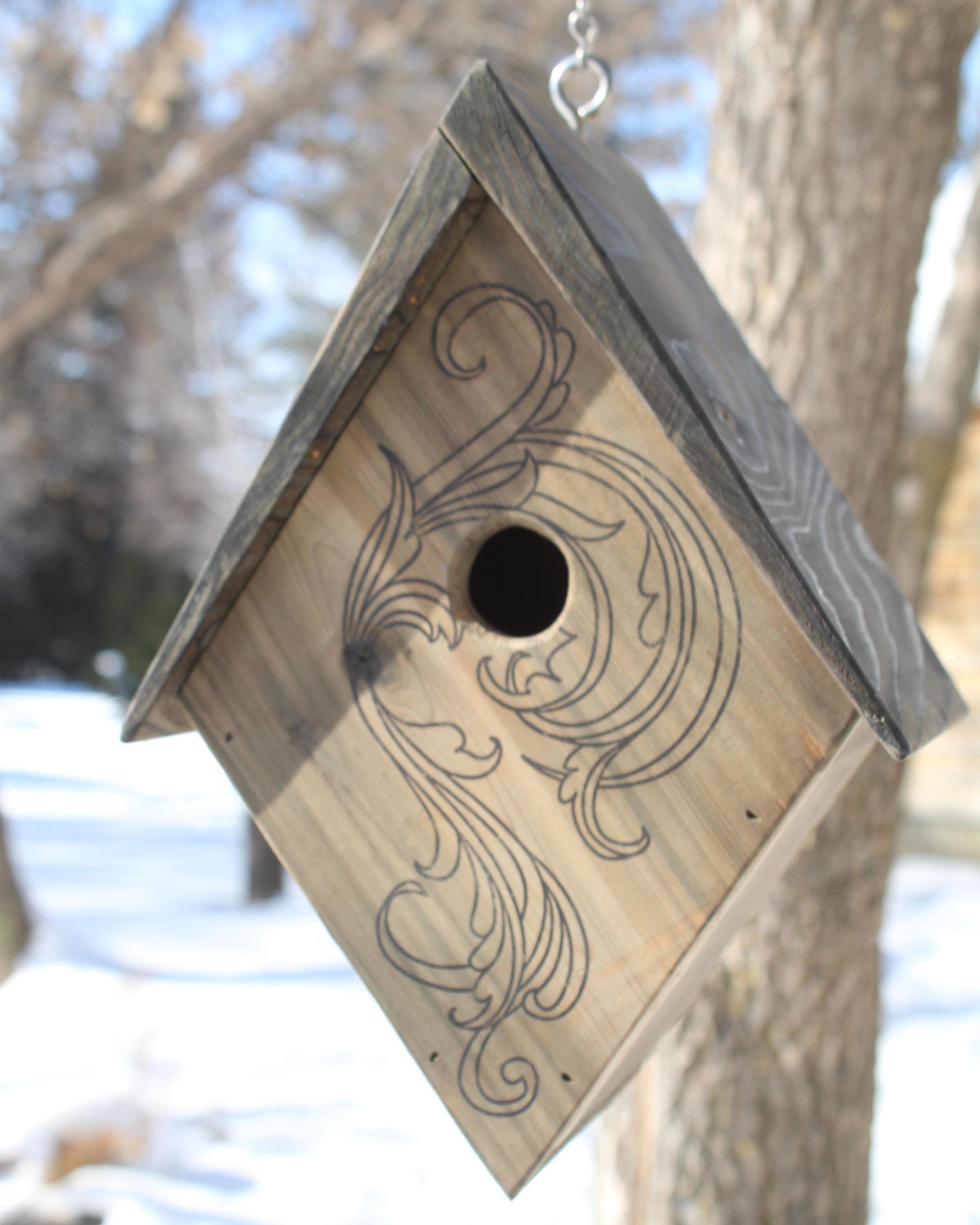 Classic Cedar Bird House. Rustic Bird House. Removable Roof Etsy Canada