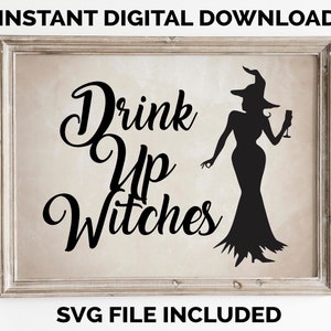 Printable Classic Halloween Decor. Drink up Witches Instant Victorian ...