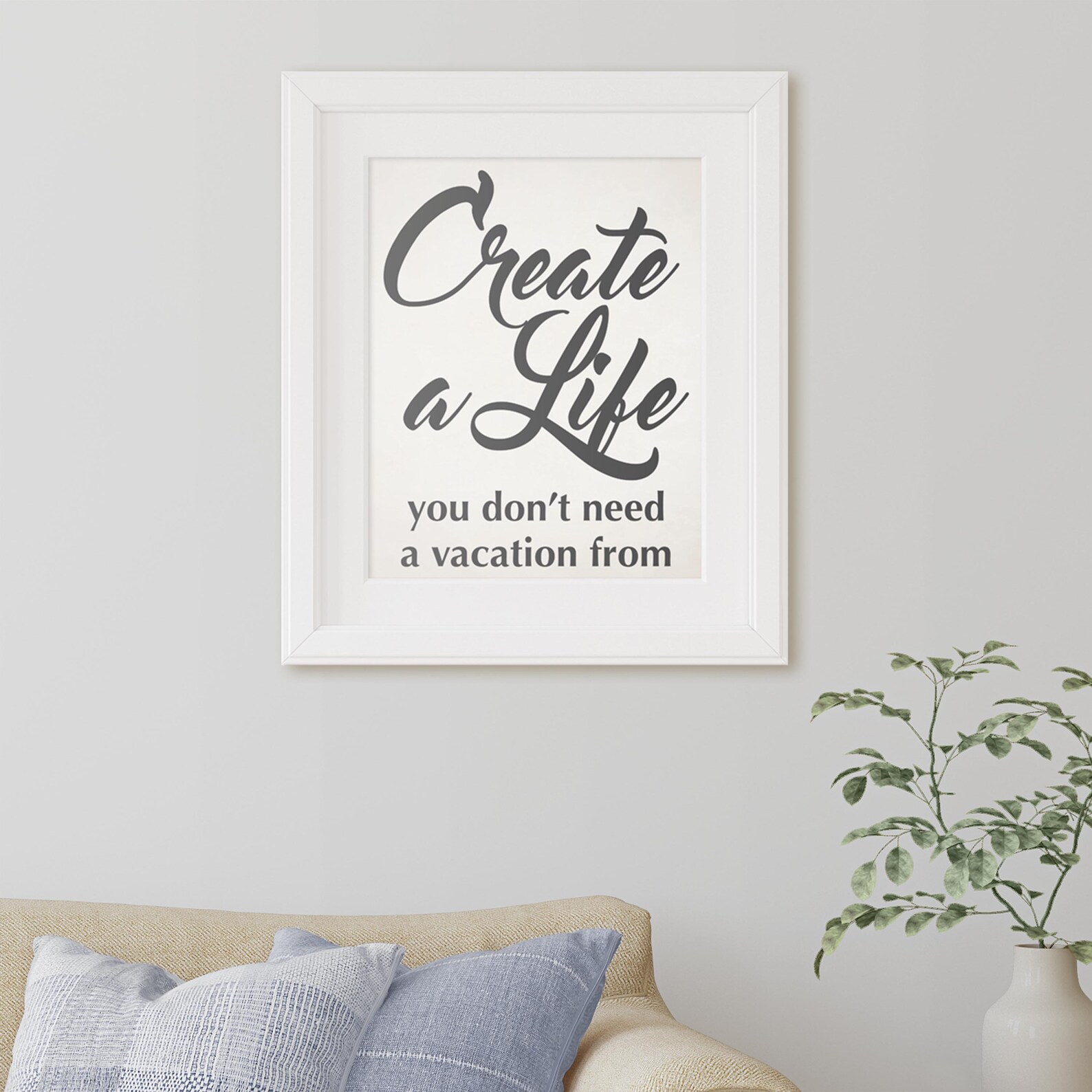 Inspirational Printable Sign and SVG File. Create a Life You - Etsy