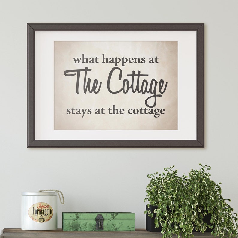 Printable Wall Decor SVG File. What Happens at the Cottage - Etsy