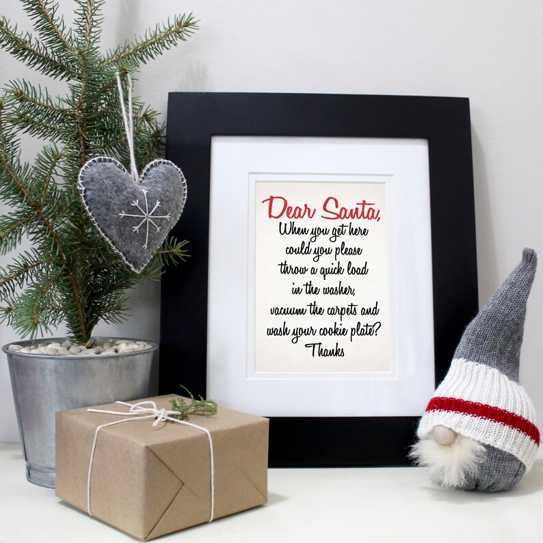 Dear Santa. Thanks. Funny Christmas decor. Printable Christmas | Etsy