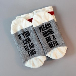 Quality Printed Socks in Wool or Cotton. If You Can Read This Bring Me a Beer. Mother's Father's Day Gift, Stocking Stuffer, Made in Canada image 5