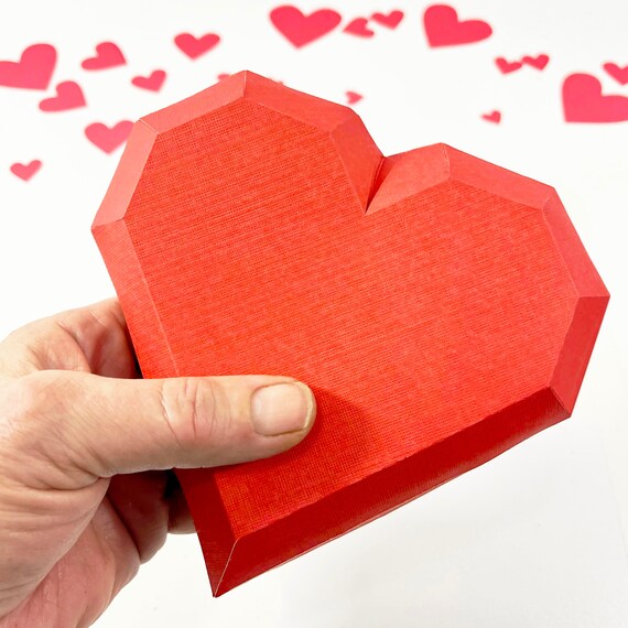Printable Beveled Heart Box: Valentine's Day Treat Box SVG, PDF (Instructions Included)