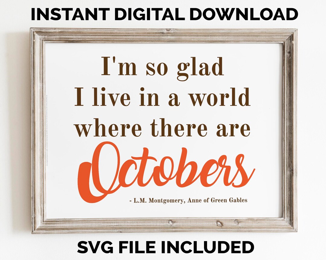 Printable Fall Autumn Decor Quote Poster and SVG. Im so Glad - Etsy