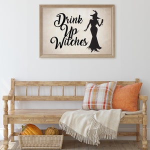 Printable Classic Halloween Decor. Drink up Witches Instant Victorian ...