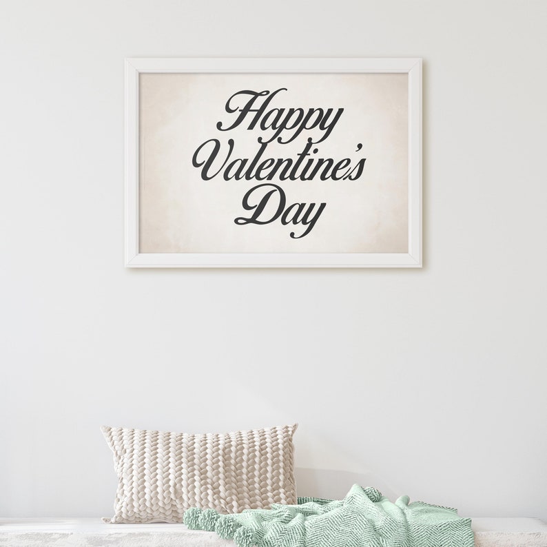 Ausdruckbares Happy Valentines Day Schild und SVG. Digitaler Download druckbar, Rustikaler Druck, Eingangsbereich Home Dekor, Neutrale Töne, Valentinstagsdekor Bild 5
