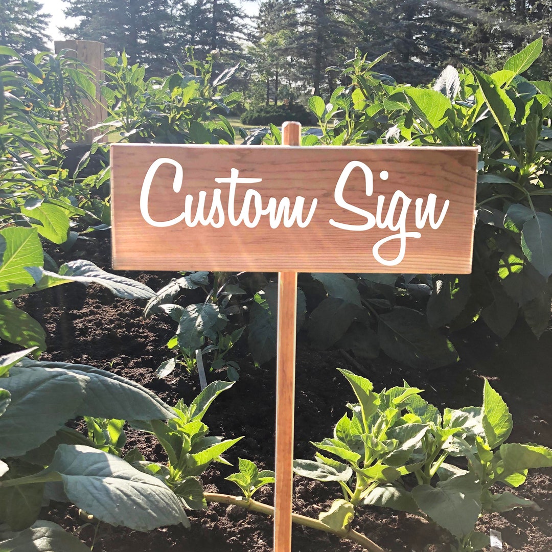 Custom Garden Sign. Handmade Country Sign for Your Flower Beds ...
