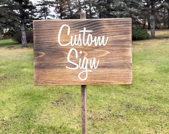 Custom Yard Sign 9” Wide and 6” on a 23” Stake. Handmade Custom Garden Sign for Your Yard. Personalized Garden Sign, Customizable Sign