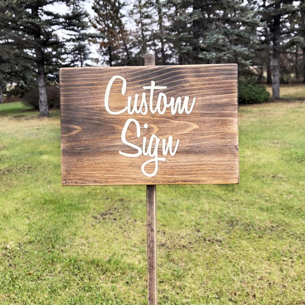 Custom Yard Sign 9” Wide and 6” on a 23” Stake. Handmade Custom Garden Sign for Your Yard. Personalized Garden Sign, Customizable Sign