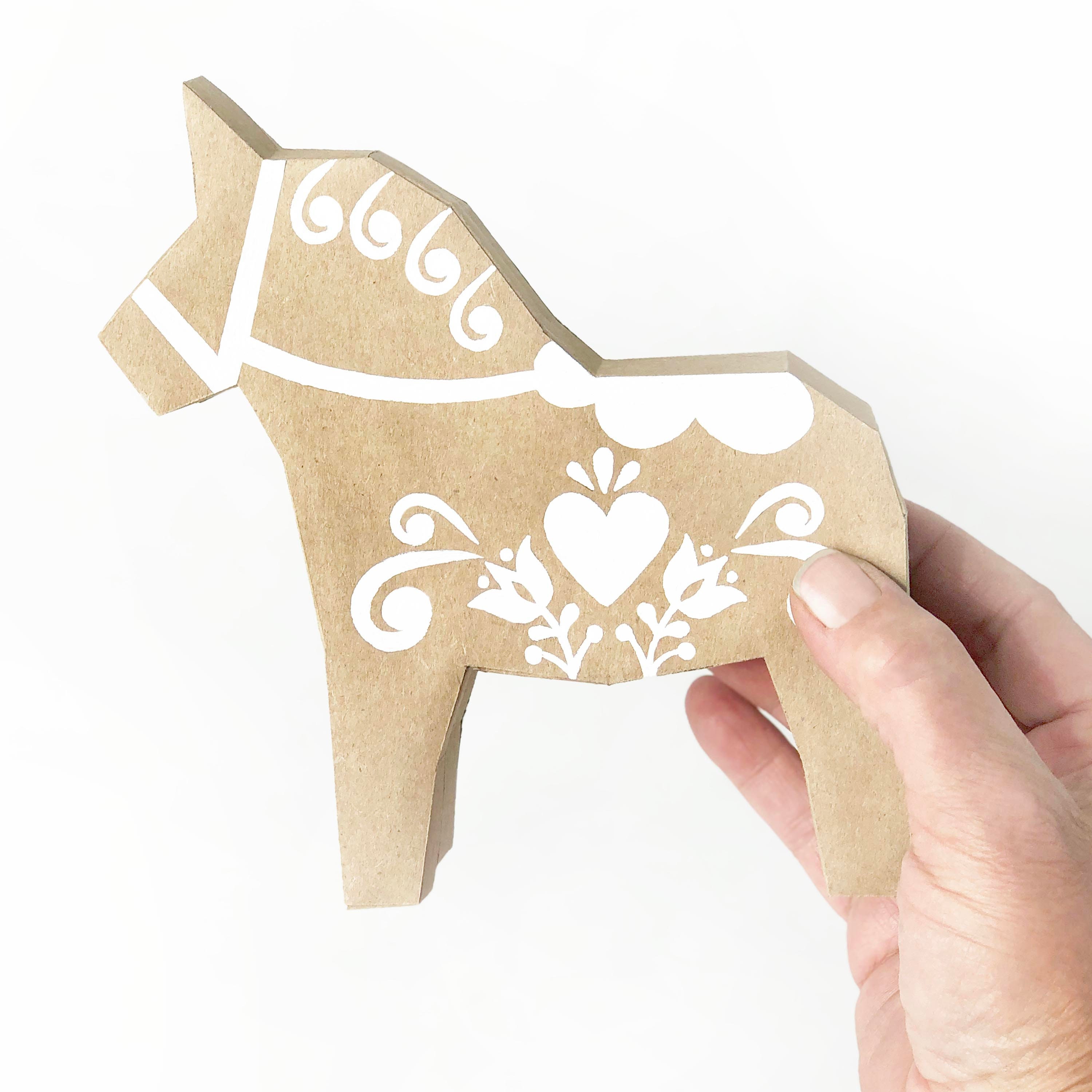 Printable Swedish Dala Horse Treat Box. Instant Download and Etsy Canada