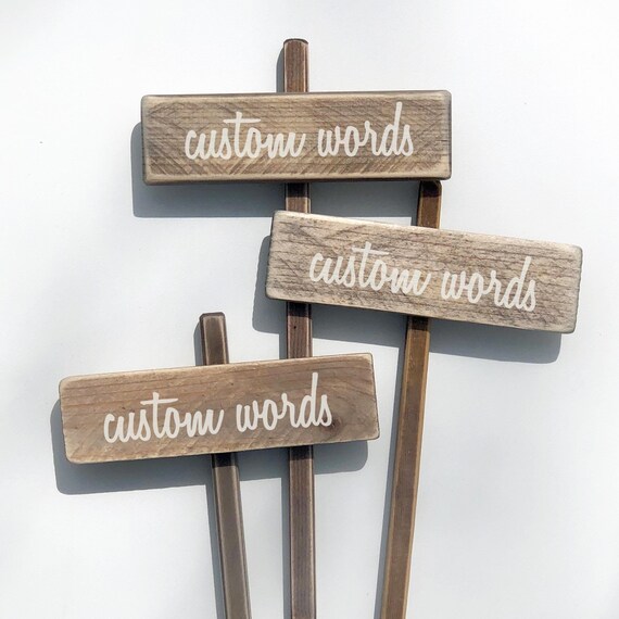 Set of 3 Custom Garden Markers. Handmade Garden Stake for Etsy
