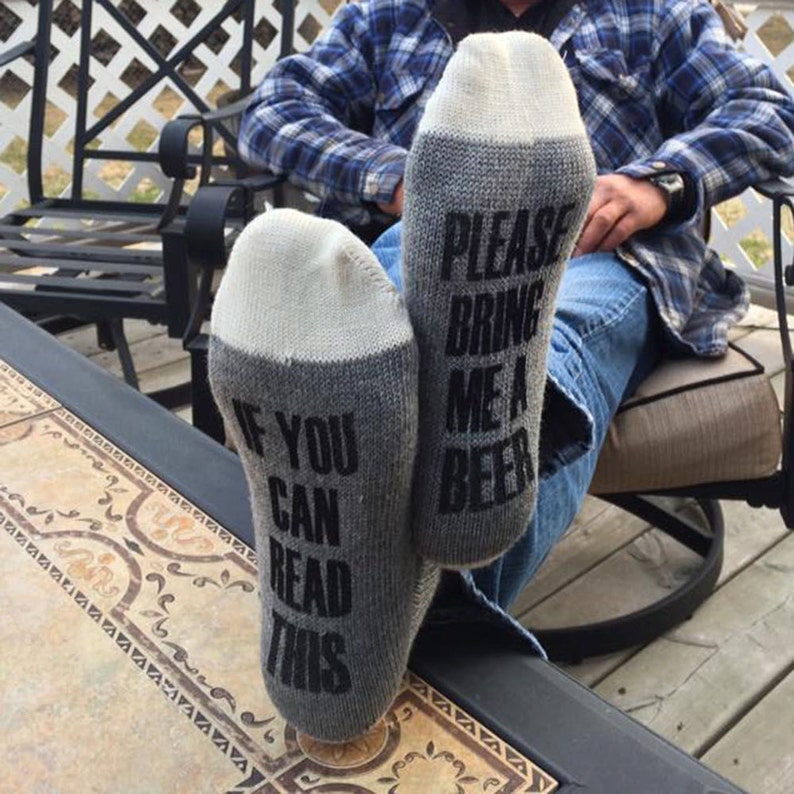 Quality Printed Socks in Wool or Cotton. If You Can Read This Bring Me a Beer. Mother's Father's Day Gift, Stocking Stuffer, Made in Canada image 9