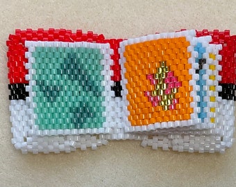 I Choose You Beaded Book Instructions, Peyote Stitch Graphs, Colorway, Pokémon Toy, Pokeball Beadwoven Book