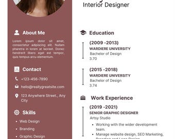 Modern CV Template UK | Professional Resume | Canva Editable | Instant Download