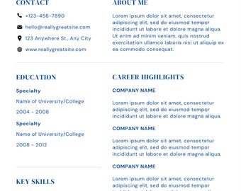 Student CV Template UK | First Job Resume | Canva Editable | Instant Download