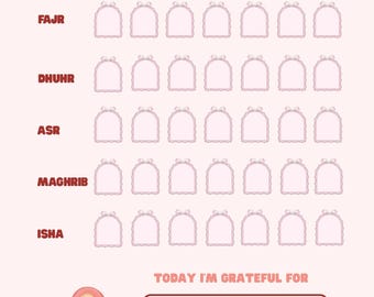 Kids Salah Tracker Printable | Islamic Prayer Chart | Muslim Kids Daily Salah Tracker | Instant Download
