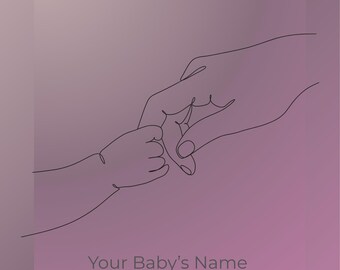 Islamic Nursery Print | Baby Name Wall Art | Muslim Baby Decor | Minimalist Mother and Baby Printable
