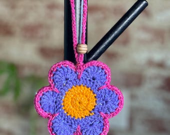 Crochet Keychain Pouch – Handmade Cotton Charm Bag, AirPods Holder
