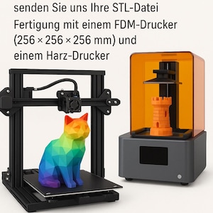 3D printing service individually tailored to your needs – Print your STL file – FDM & SLA – PLA, ABS, Resin – Multi-coloured 3D printing