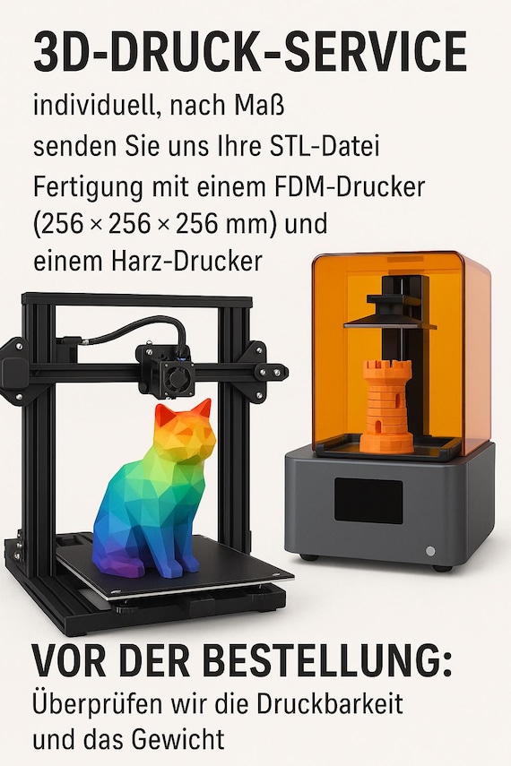 3D-Druck Service nach Datei (STL/3MF) | FDM Mehrfarbdruck bis 4 Farben | PLA/Petg | Made to Order