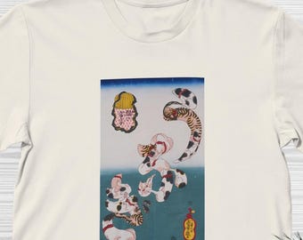 Cat Eel Ukiyo-e T-Shirt: Japanese Art Inspired Graphic Tee