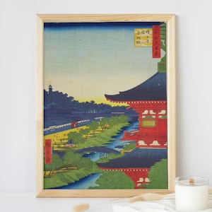Wall Art, Zōjōji Pagoda View Printable, Hiroshige Utagawa Poster, From 100 Views of Edo, Unique Gift, Art Lovers