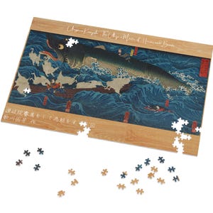 Puzzle Ukiyo-e : Scène de sauvetage de Tametomo - Puzzle d&#39;art japonais avec étain