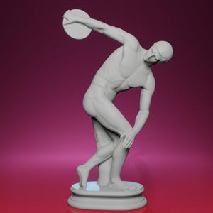 3D Printed Discobolo Lancellotti – Inspired by National Roman Museum, Ancient Greek Athlete Sculpture, Classical Decor