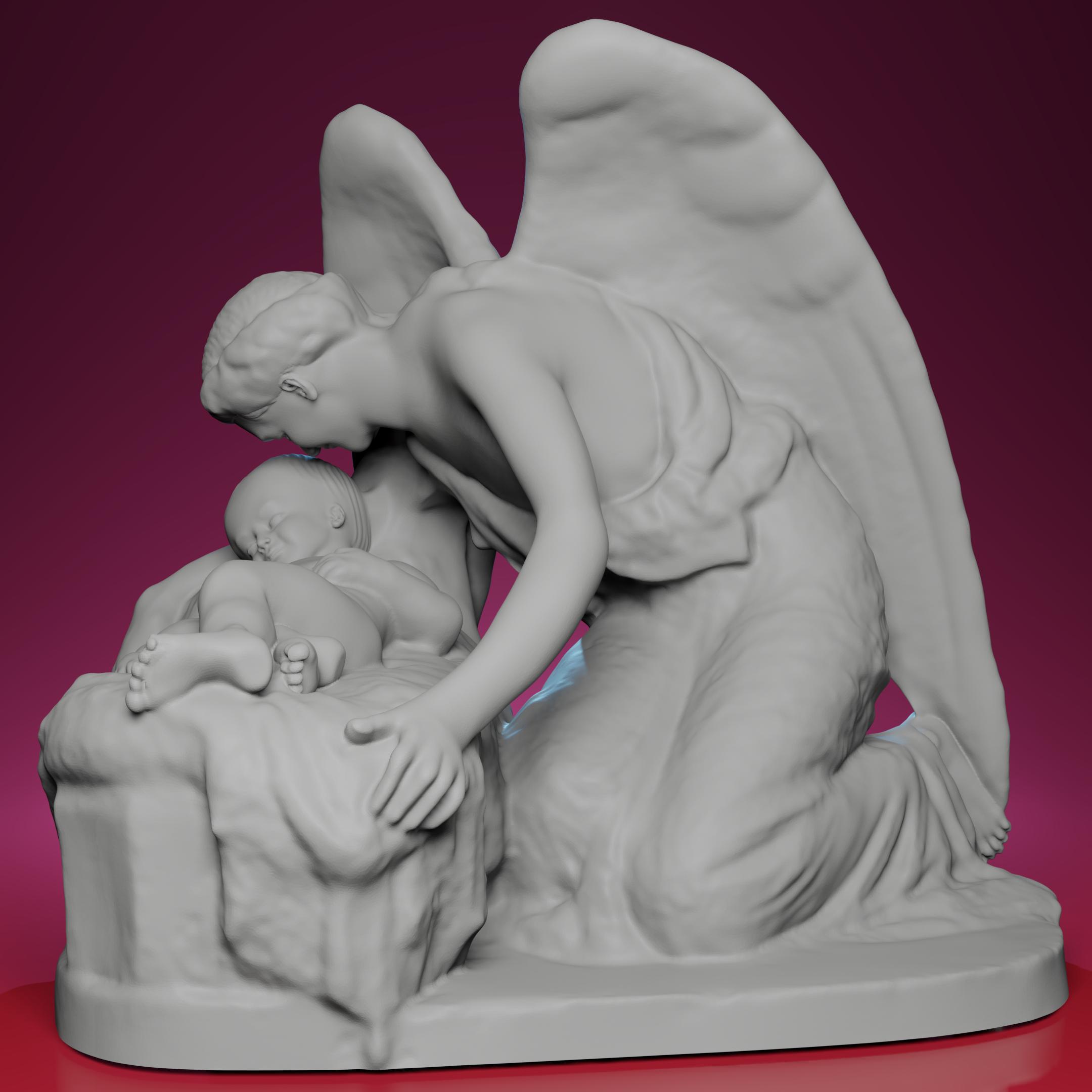 3Dプリントされた天使のささやき彫刻 – パリのオルセー美術館に