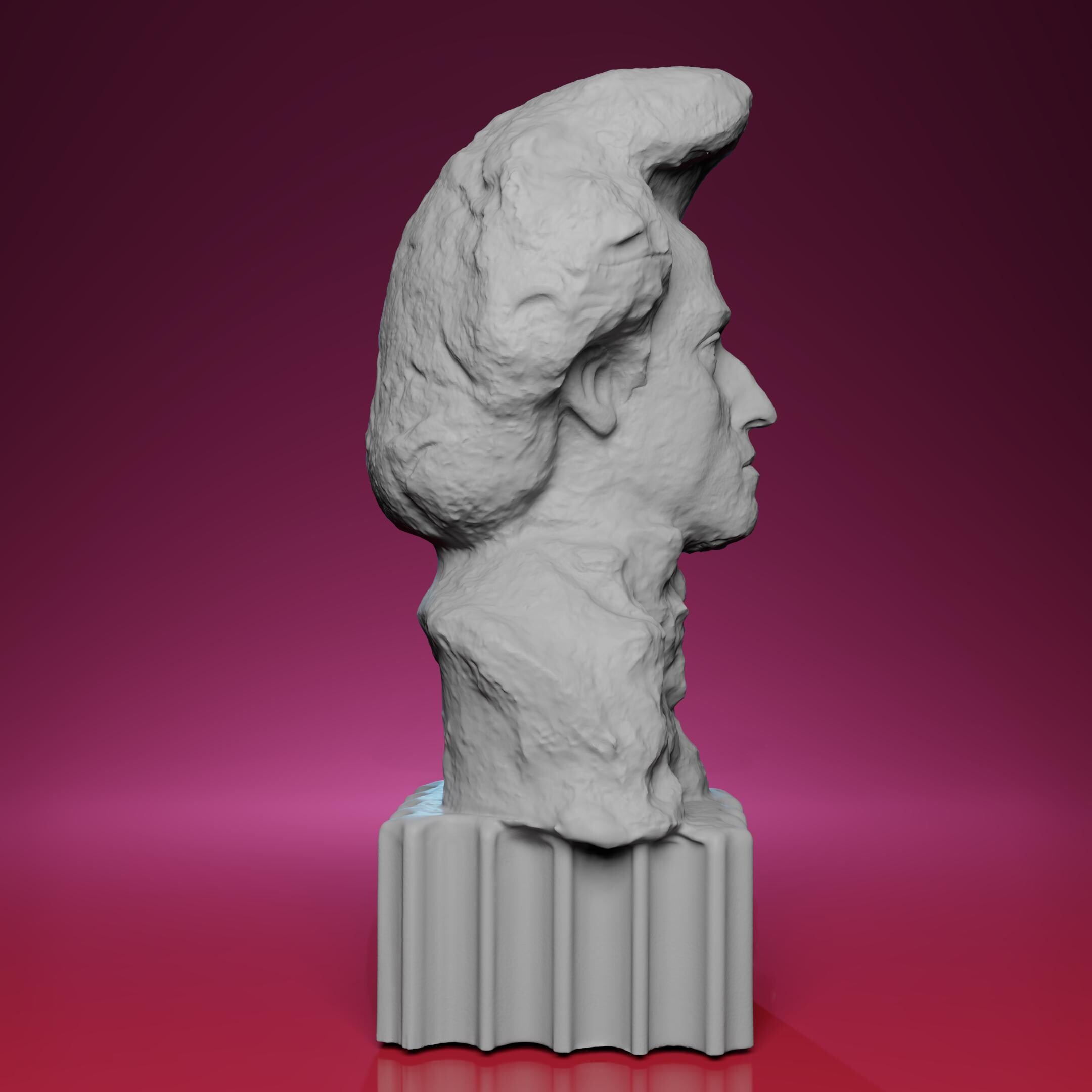 3Dプリントされたフレデリック・ショパンの胸像 – モスクワの