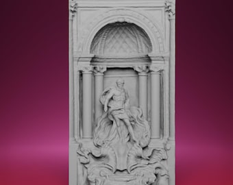 Oceanus impreso en 3D: Escultura de la Fuente de Trevi, inspirada en Roma, Italia