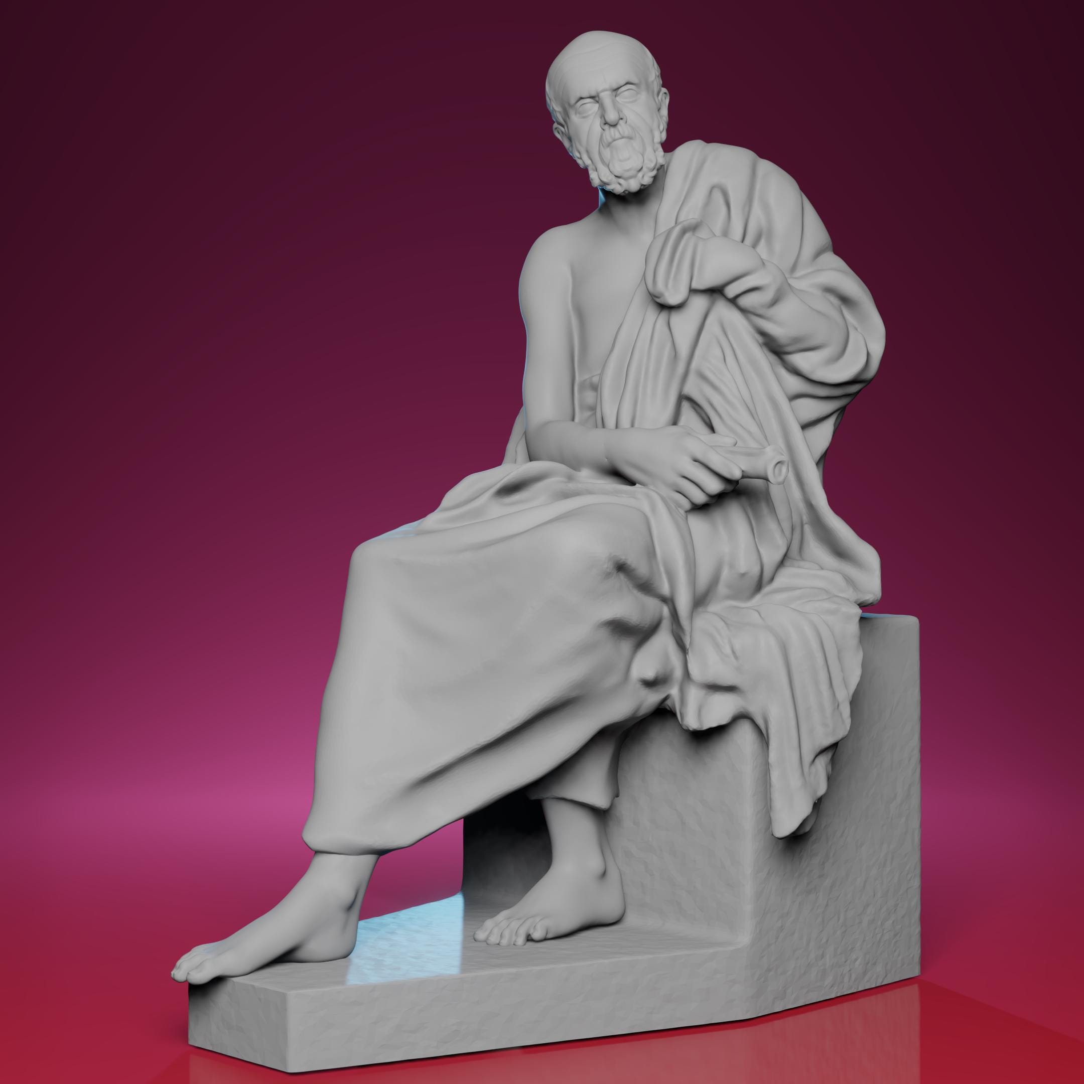 3D Printed Resting Philosopher Chrysippus Sculpture – Inspired by