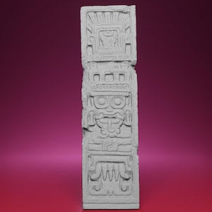 3D-geprinte stela van Tlaloc – geïnspireerd op het Nationaal Museum voor Antropologie in Mexico