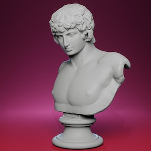 3D Printed Portrait of Antinous Sculpture – Inspired by the Uffizi Gallery in Italy