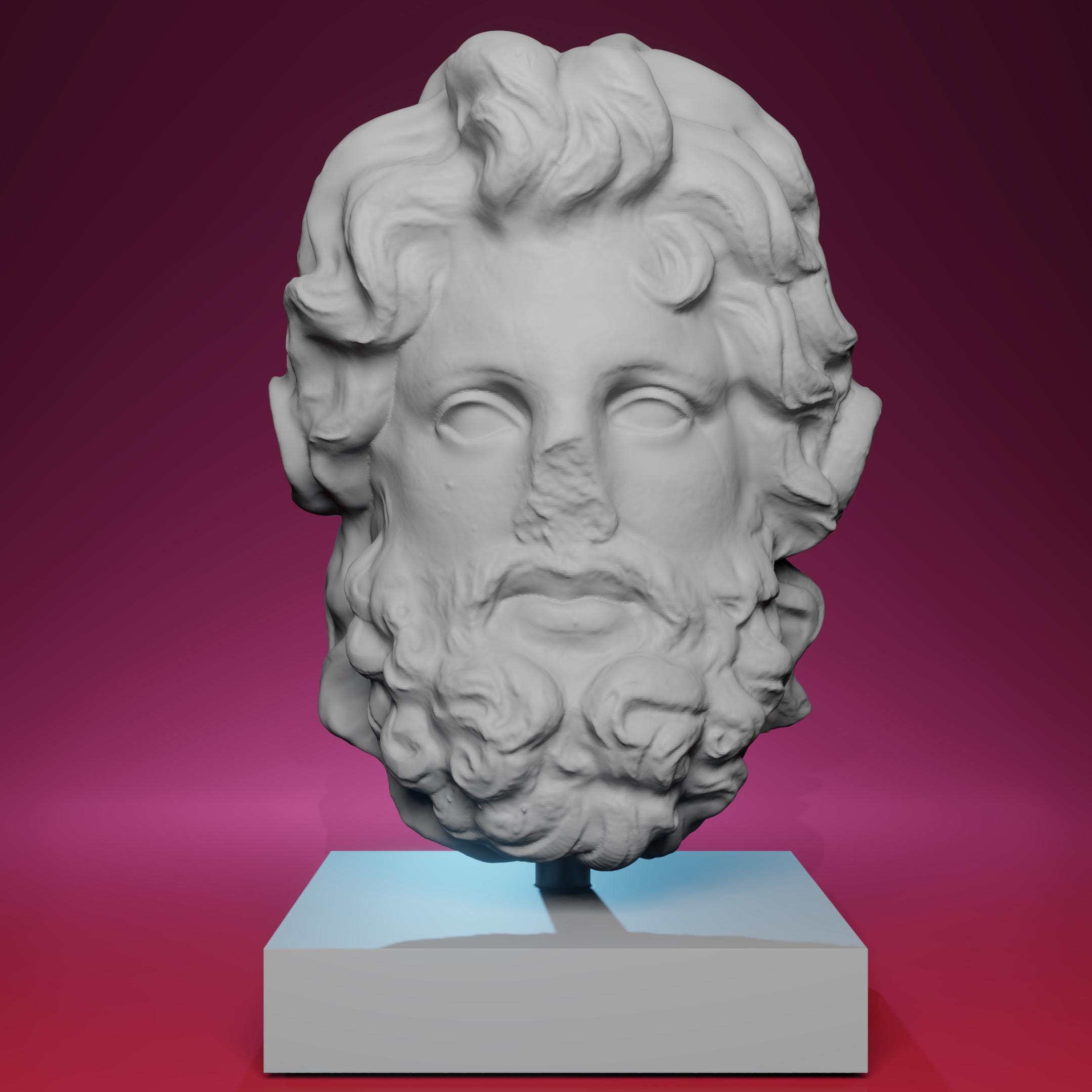 3D Printed Head of a Colossal Statue of Zeus-ammon - Inspired by