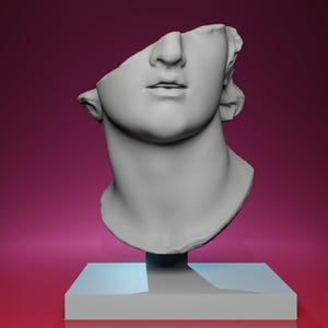 3D Printed Colossal Youth Head – Inspired by Metropolitan Museum Fragment, Classical Greek Sculpture, Ancient Art Decor