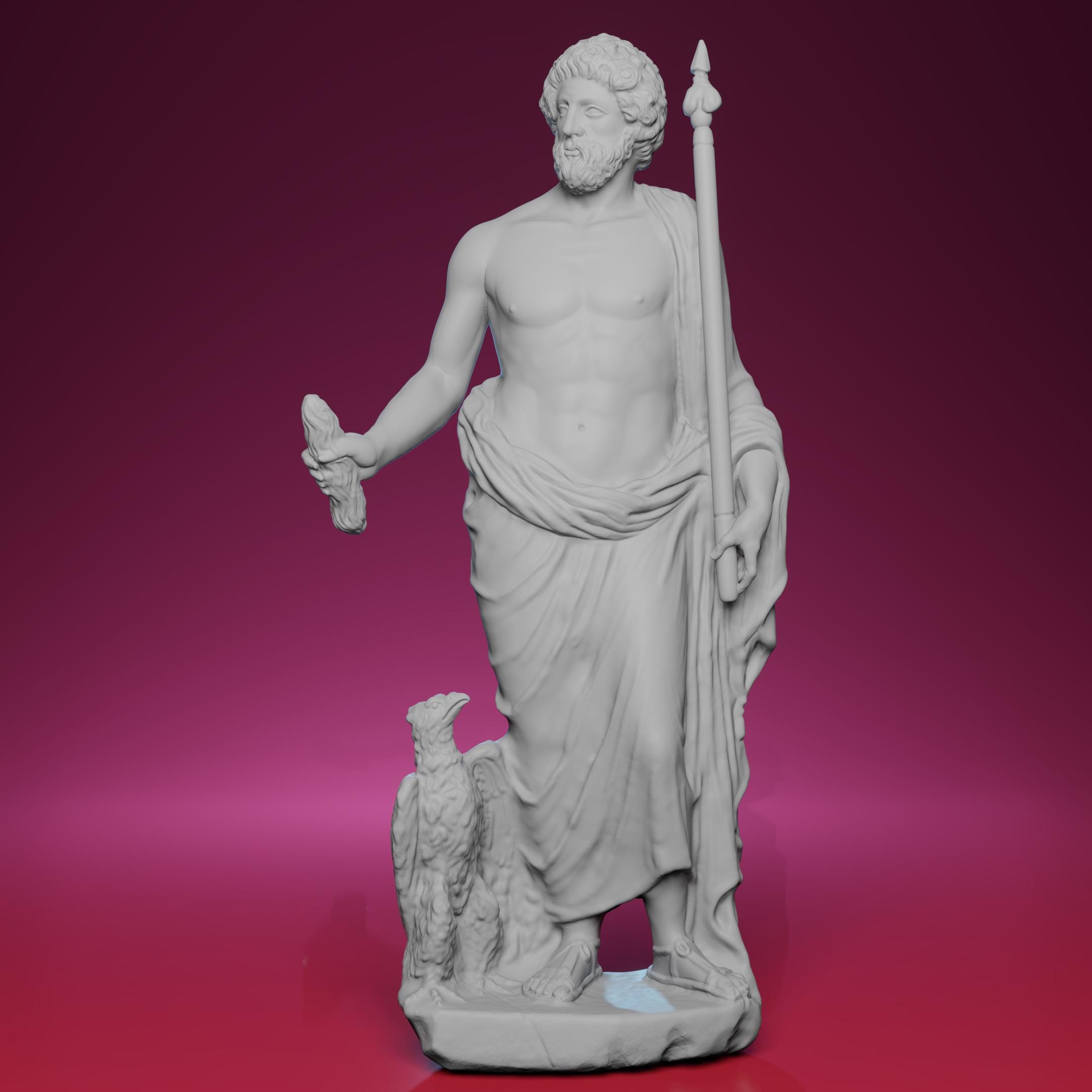 3D Printed Zeus the God of the Skies and Master of Olympus Statue
