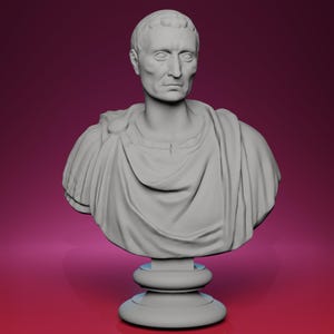 3D Printed Caesar Bust Sculpture – Inspired by the Torlonia Collection in Rome