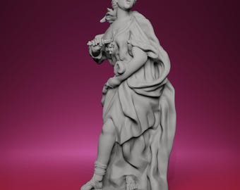 ローマ彫刻女性像「プディシティア」9.8インチ/250mm、美術館複製