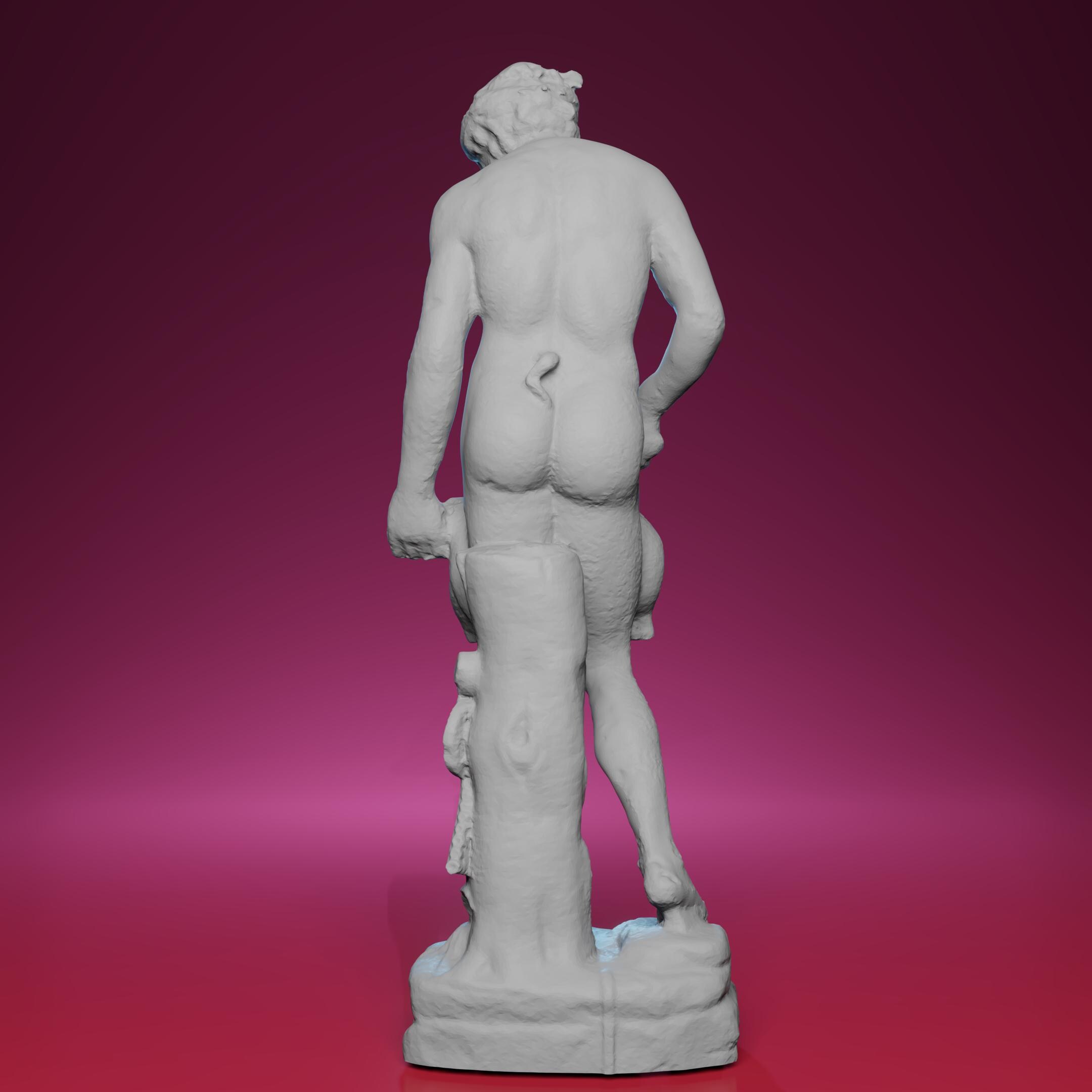 3D Printed Satyr Holding a Wineskin Statue – Inspired by the Art ...