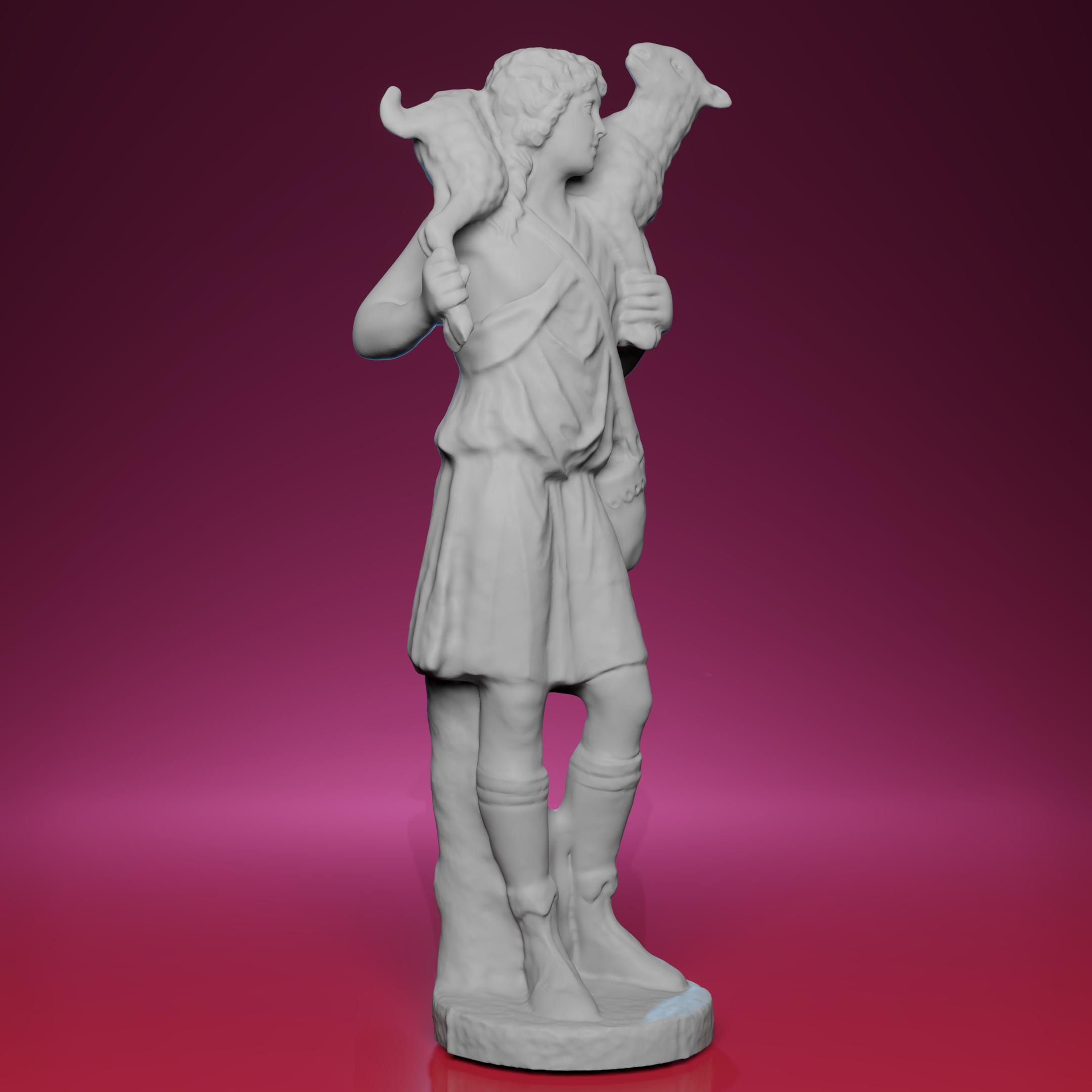 3D Printed Statuette of the Good Shepherd - Inspired by Pio