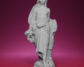 3D Printed Draped Woman With Flowers Statue – Inspired by Palazzo