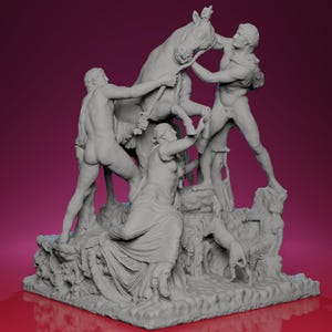 3D Printed Farnese Bull Sculpture – Inspired by Naples Archaeological Museum Masterpiece, Greek Mythology Decor, Classical Replica
